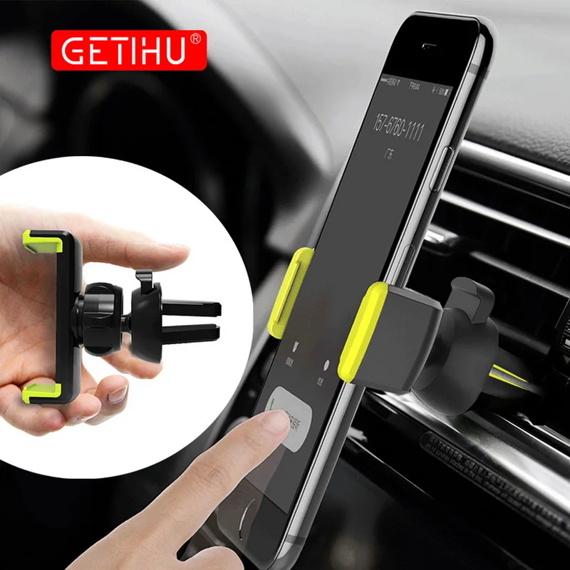 GETIHU Car Phone Holder For iPhone X XS Max 8 7 6 Samsung 360 Degree Support Mobile Air Vent Mount Car Holder Phone Stand in Car