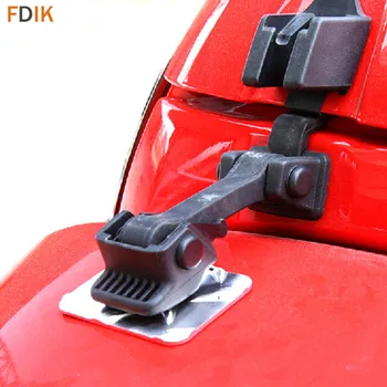 

Chrome Aluminum Engine Hood Latch Lock Guards Cover Trim Pad Mat Protector Accessories for Jeep Wrangler JK 2007-2017