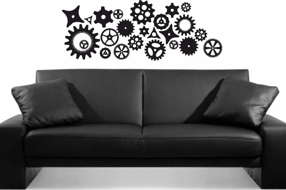 Twenty five Steampunk Gears And Cogs Wall Stickers Living Room Home