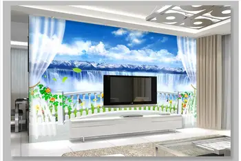 

3d wallpaper Custom High end 3d murals wallpaper for walls 3 d Balcony outside the waterfall landscape wallpaper room decor