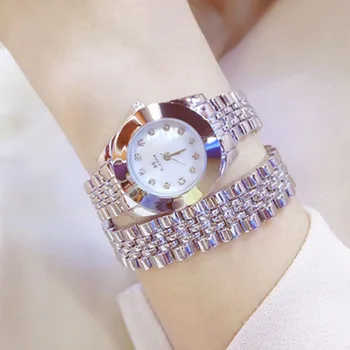 

Best Selling No Digital Scale Rhinestone Dial Watch High-end Linked List Gold and Silver Rose Female Watch Fashion & Casual