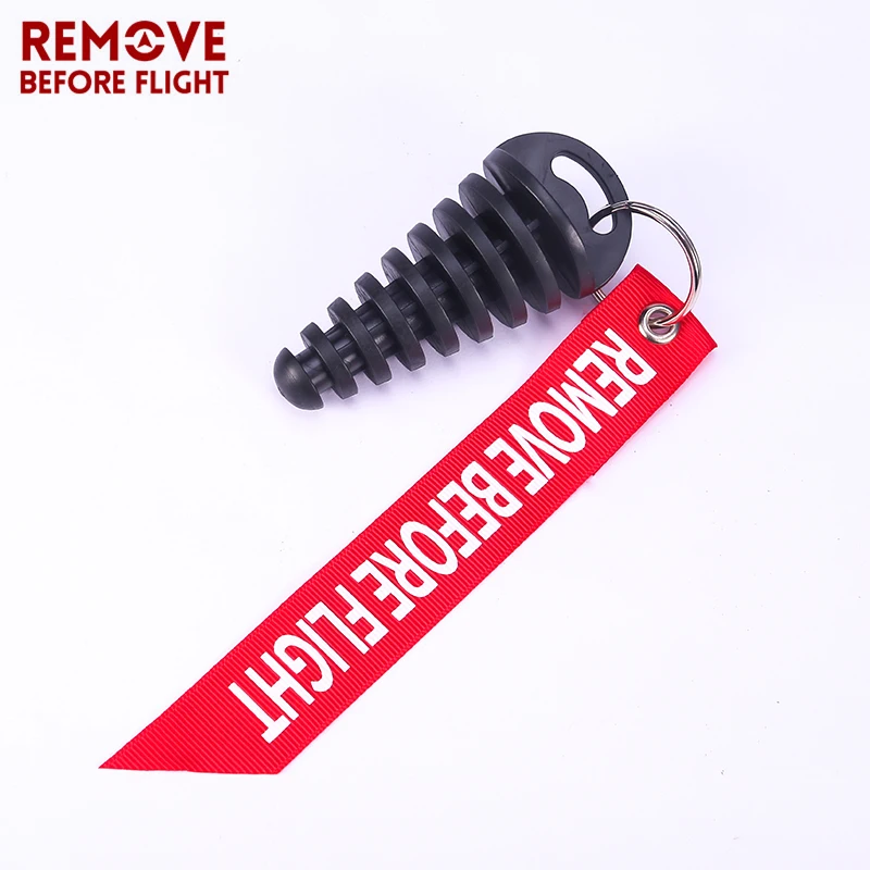 Remove Before Flight Key Chains for KTM CR Black Rubber Muffler Exhaust