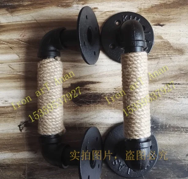 

2Pieces L:250MM Industrial Style LOFT Hemp Rope Handle Sliding Door Iron Handle