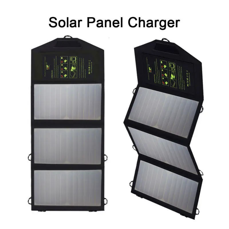 ALLPOWERS 5V 21W Chargers Solar-powered Portable Solar Panel Charger Dual USB Output for iPhone 5 6 6s 7 8 Plus Samsung Sony ect