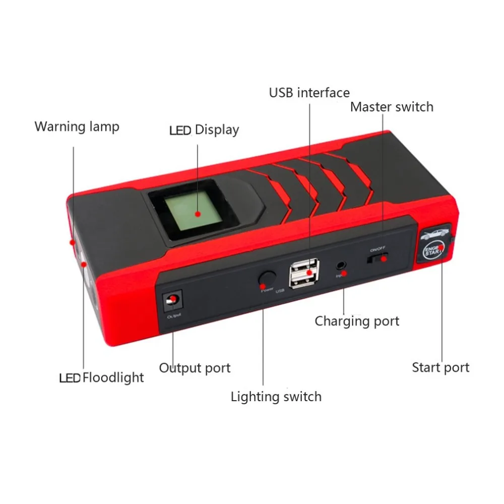 

Car emergency start power Car Starter Emergency Starting Device Mobile Power Bank Car Charger For Car Battery Booster