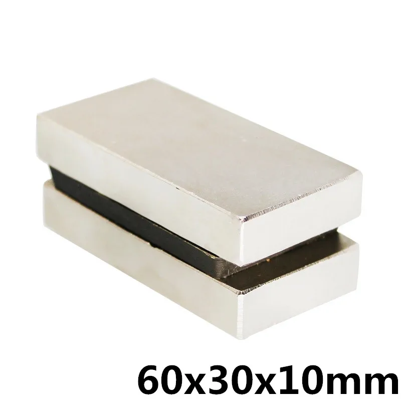 

1PCS N35 60 x 30x 10mm Super Strong Rare Earth Permanet Curtain Magnet Powerful Square Neodymium Magnet 60*30*10mm