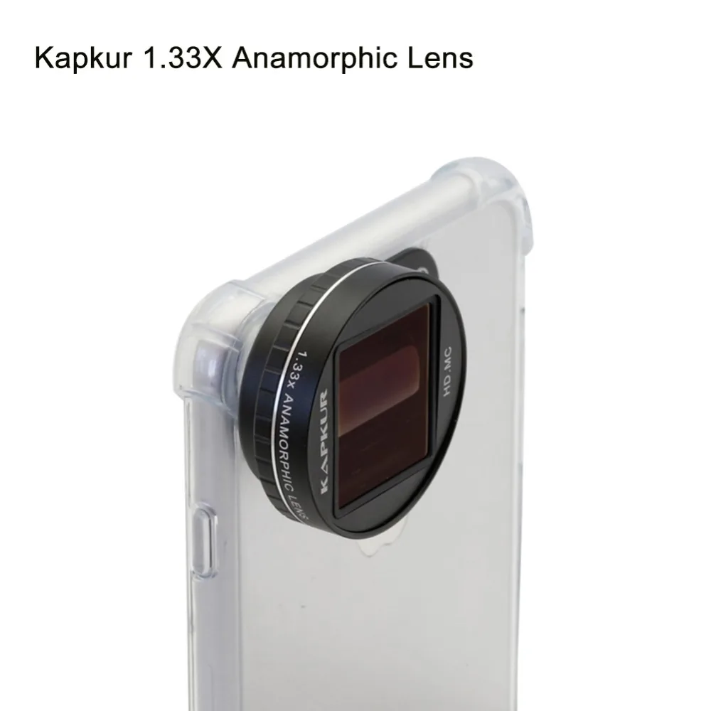 Анаморфный объектив Kapkur 1 33x широкоэкранный для iPhone XR с чехлом телефона kapkur