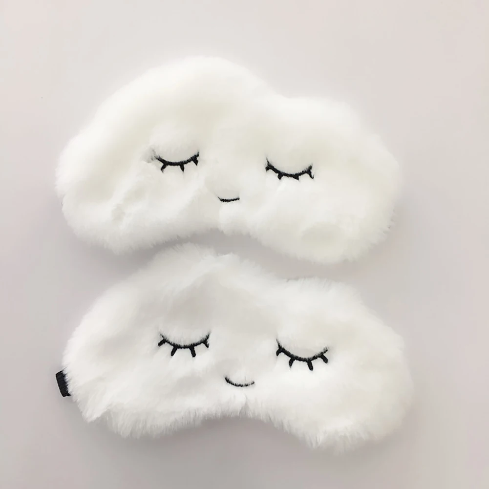 

Home Shade Cute Eyelashes Office Eye Mask Cartoon Cloud Travel Eyepatch Soft Plush Sleeping Aid Relaxing Lightweight Blindfold