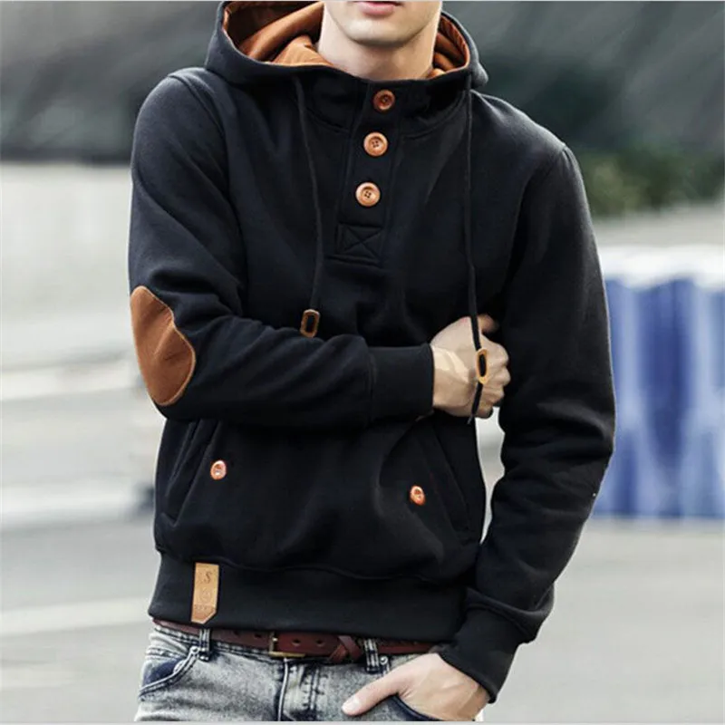 Buy 2016 New Fashion Men's Slim collar Hoodies fashion