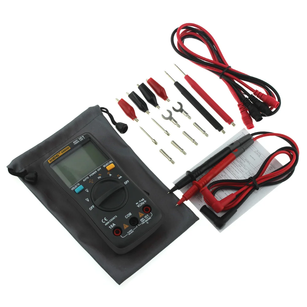 

Auto Digital Multimeter Backlight AC/DC Transform Ohm Ammeter Resistance Capacitance Test AN8000 AN8001 AN8002 AN8004