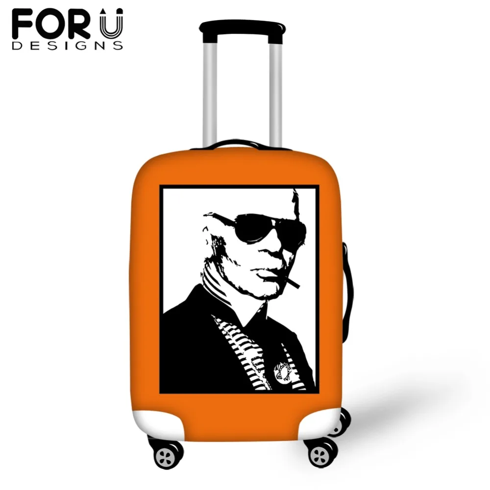 FORUDESIG Waterproof Luggage Covers Fashion Karl Lagerfelds Printed Travel Suitcase Cover for 18/20/22/24/26/28/30inch Cases