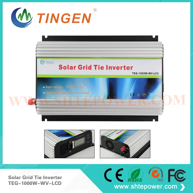 1000 w сетевой инвертора для системы солнечных батарей, DC 22 v-60 v ac 90-130 В переменного тока инвертор мощности массива солнечных батарей