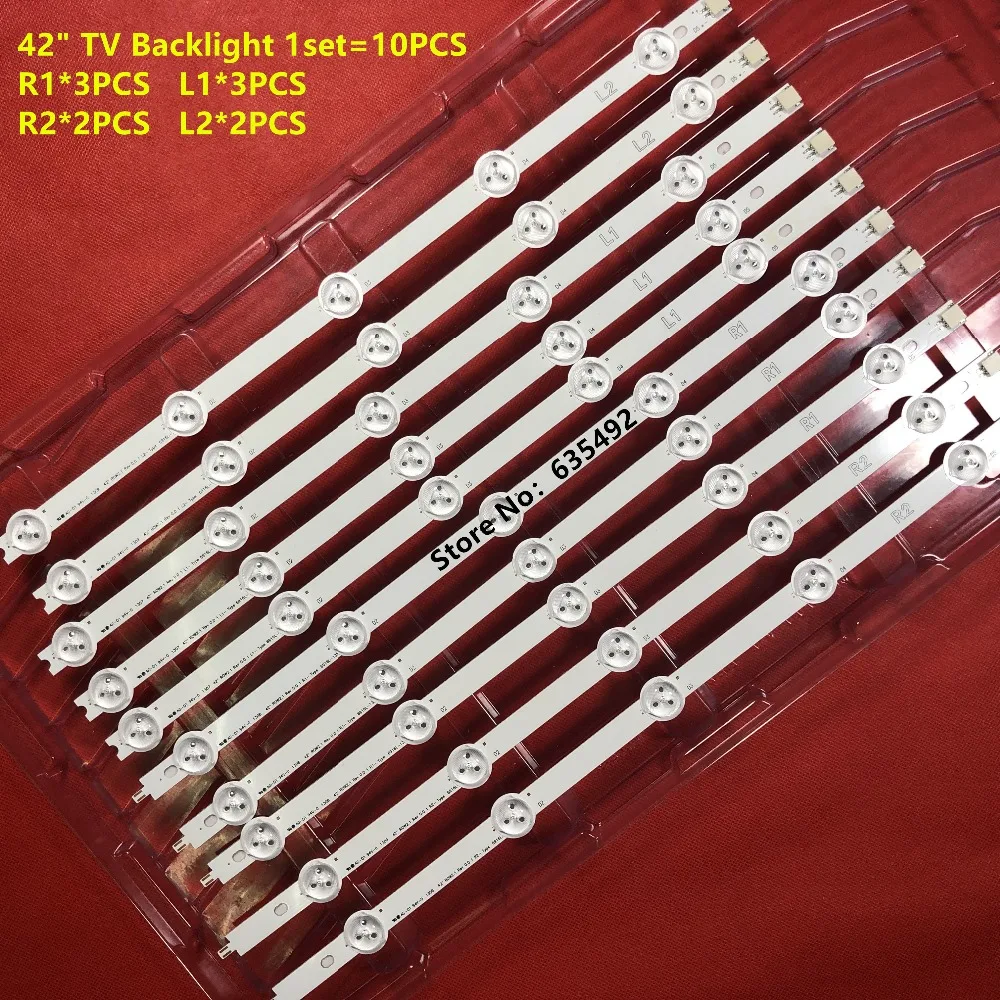 

10set LED Strip 42" ROW2.1 6916L-1214A 6916L-1215A 6916L-1216A 6916L- 1217A For 42LN5300 42LN5400 42LN542V 42LN575S 42LA615