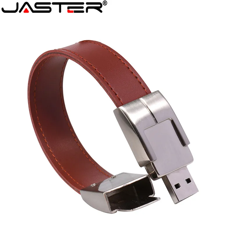 JASTER USB флэш-накопитель 64 ГБ брелок из кожи и металла Флешка creativo 32 ГБ 16 ГБ 8 ГБ 4 ГБ usb2.0 браслет