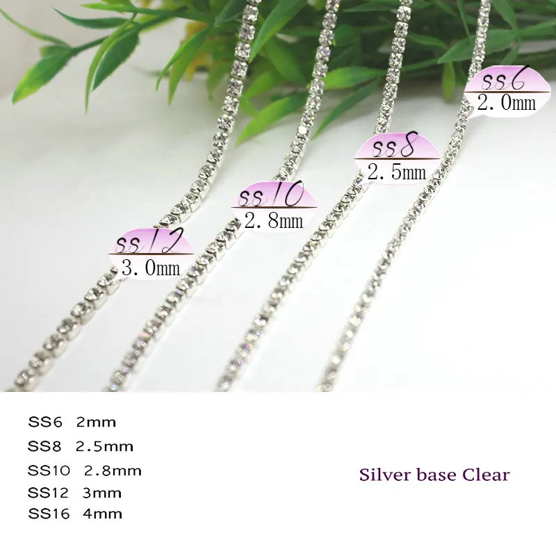 Rhinestones Chain 10 Yards Trimming Claw Chain SS6 Crystal Beads String  Roll with Silver or Gold Bottom for DIY Crafts and Decorations(Rose Gold