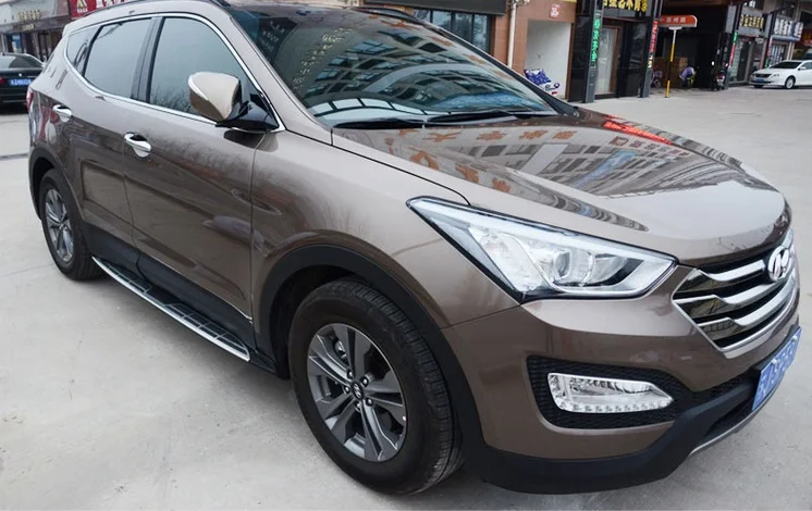 Алюминий подходит Hyundai Santa Fe sport 2013 2014 2015 2016 2017 2018 Беговая доска боковая Шаговая nerf