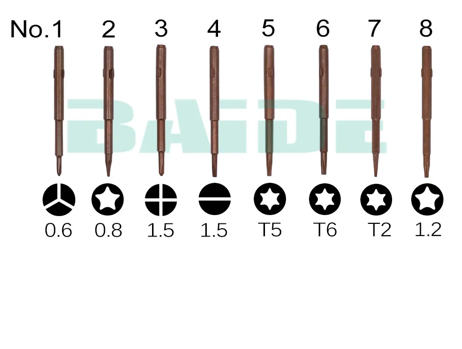 6 in 1 screwdriver bits