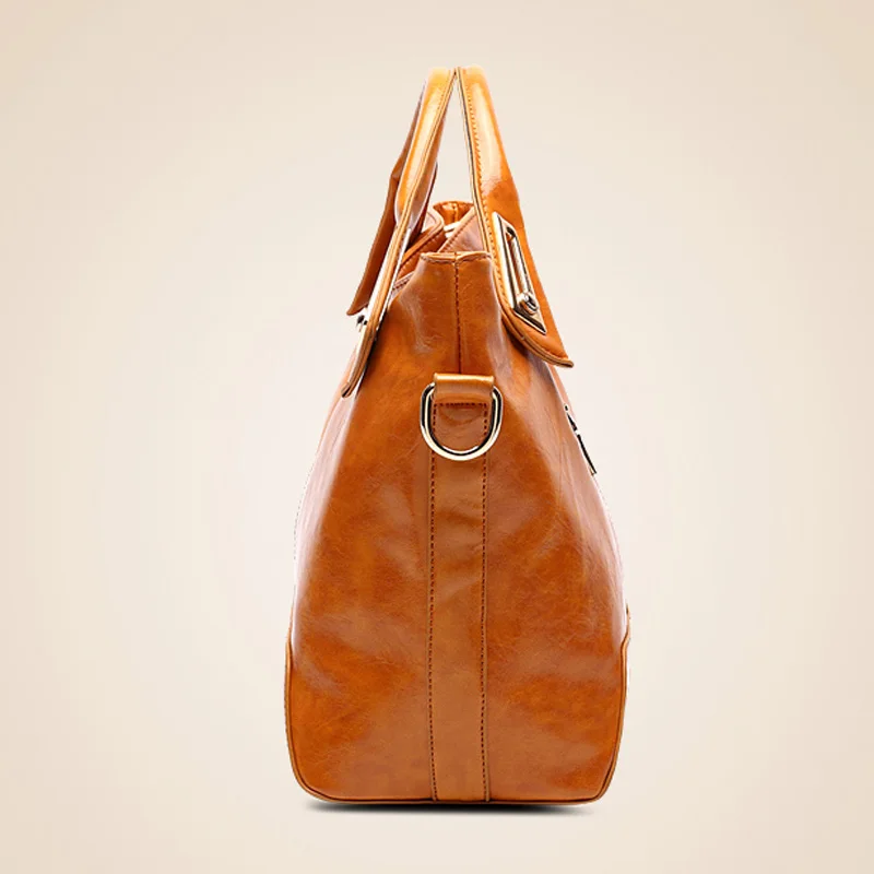 الرجعية المرأة حقيبة النفط الشمع المرأة حقائب يد جلدية الفاخرة حقيبة كتف عالية جودة أعلى-حقائب بيد النساء 39 S كيس رئيسي الرئيسية