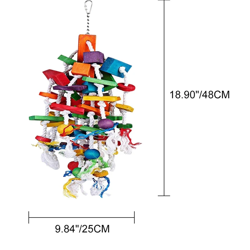 Животное птица висячая жевательно-кусательная игрушка для украшение для клетки попугай Ave альпинистская деревянная хлопковая игрушка