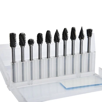 

Mayitr 10Pcs Tungsten Carbide Milling Cutter Set Steel Solid Burrs Kit For Rotary Tool Drill Bit Electric Grinding Engrave