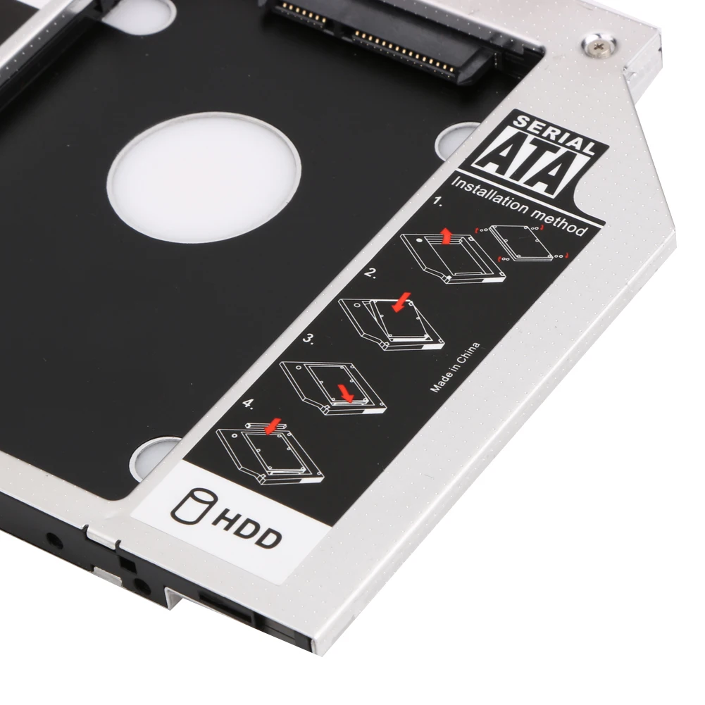 Универсальный 2nd HDD Caddy 9 5 мм SATA 3 0 Светодиодный индикатор для 2 дюймов 7 SSD чехол