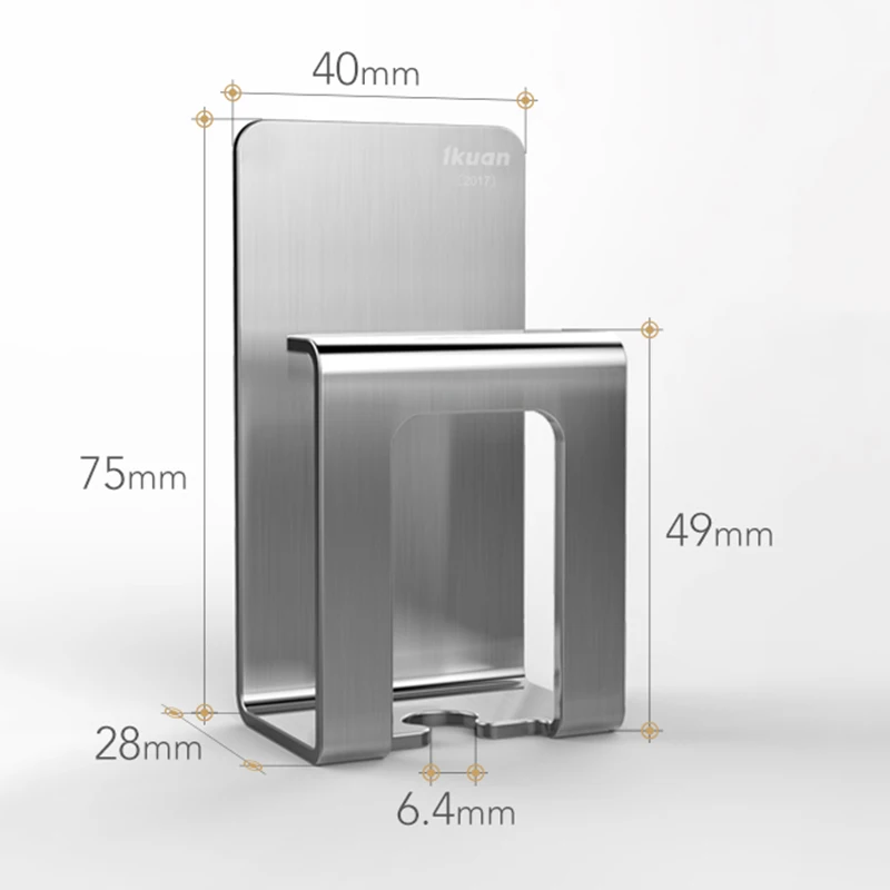 

Self Adhesive Single Toothbrush Holder 2 Pack, Drill Free Electric Toothbrush Holder Cup Holder 304 Stainless Steel