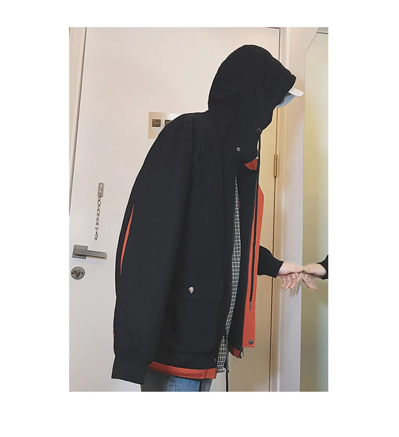 Army Green Trench Coat Men Korean Style Fashion Clothing Male Hooded Trench Coat Jacket Mens  (4)