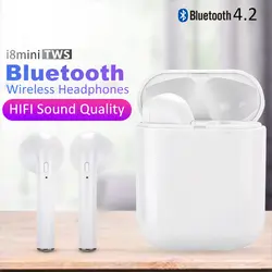 I8 Мини СПЦ Bluetooth наушники беспроводные наушники i8mini СПЦ музыкальные наушники Спортивная стереогарнитура для iPhone Android смартфон