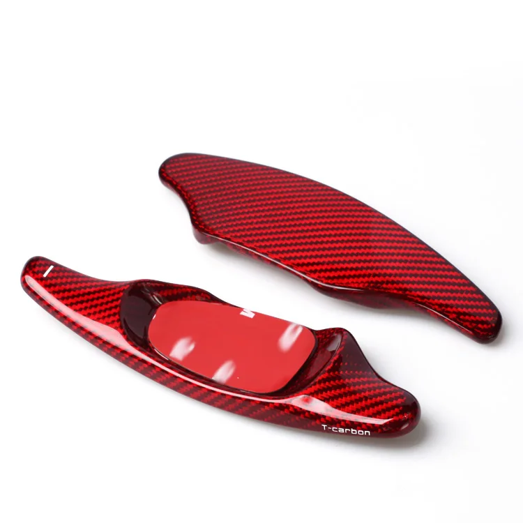 Обувь черного и красного цвета из углеродного волокна, руль удлинение лопасти шиферная Крышка Накладка для Audi A5 S3 S5 S6 SQ5 RS3 RS6 RS7
