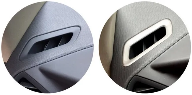 Car center console air vents decorative cover trim interior stainless steel strip air outlet 3D sticker for Volvo XC60 (5)