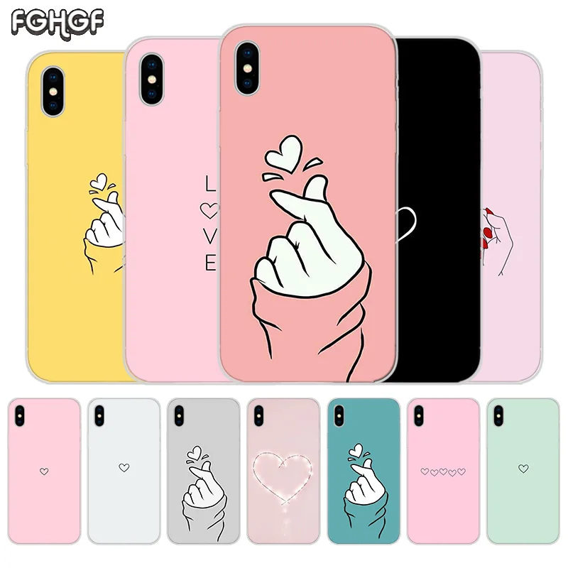 Чехол для Apple iPhone 6 6S 7 8 Plus X 10 XS MAX XR 5 5S SE с сердечком |