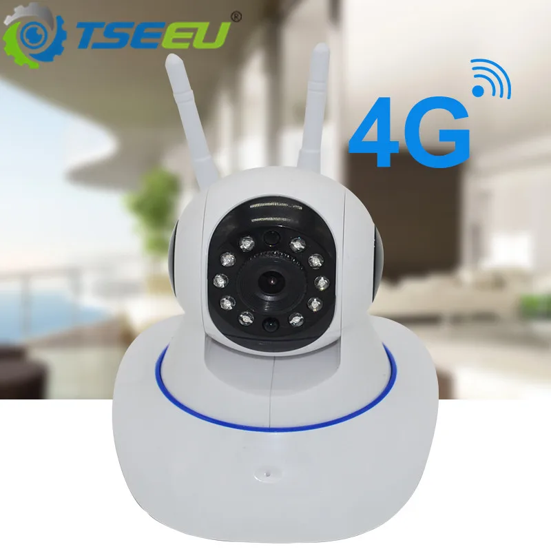 

960P 4G 3G sim card indoor pan tilt robert ip camera no internet use mobile phone view