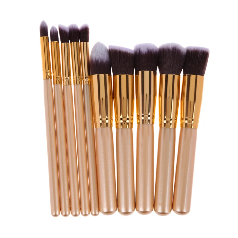 

New 10Pcs/Set Professional Blending Face Eye Makeup Brushes Soft Hair Powder Foundation Blush Contour Eyeshadow Brushes Tool
