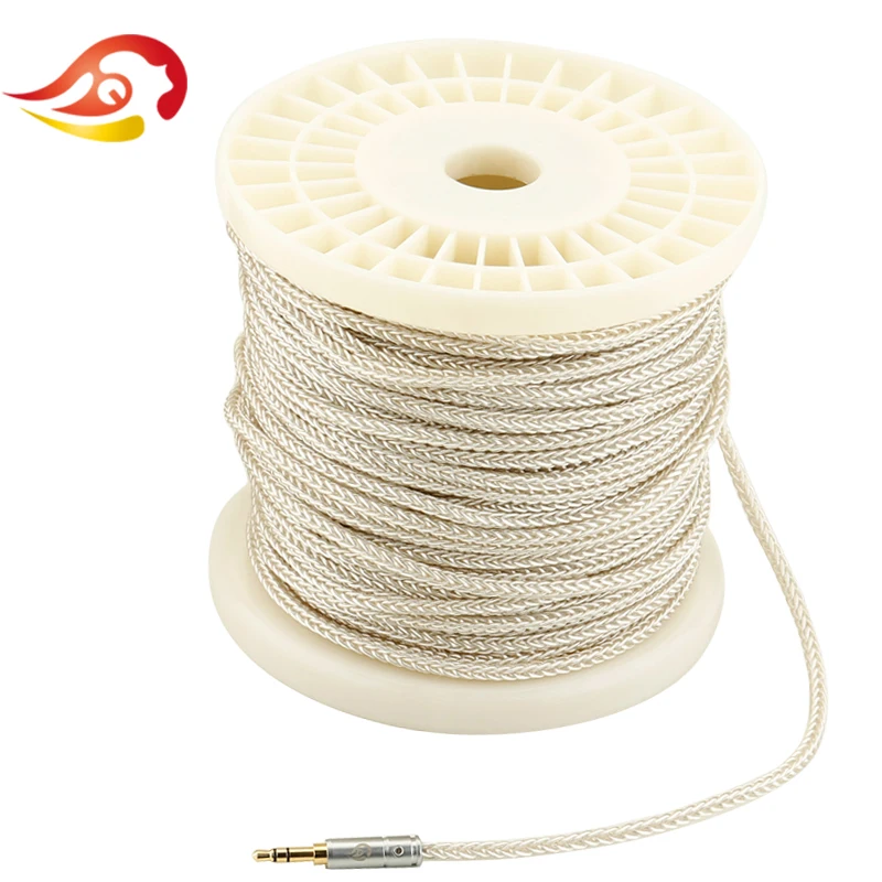 QYFANG 1 2m 8 Core Earphone Upgrade Cable Detachable Cord Headphone Soft Flexible Silver Plated Copper Wire 8 Drives Audio Line