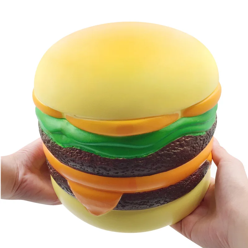 Гигантские большие мягкие медленно растущие игрушки для снятия стресса весело Hurger Squishe Squeeze Anti-Stress брелок в виде гамбургера Bun Cake Squisy