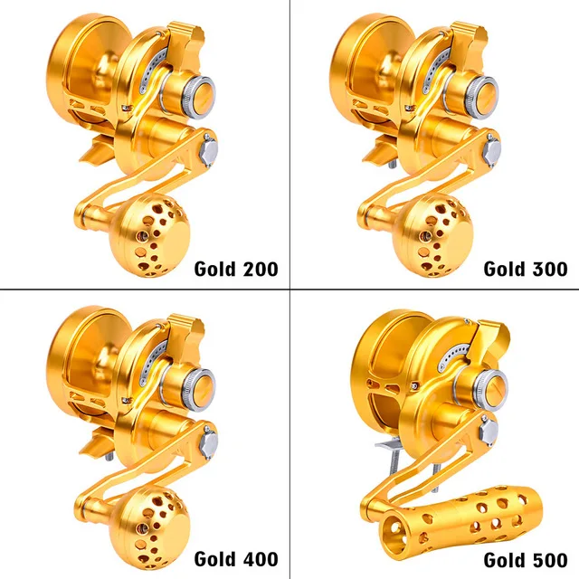ILure алюминиевая обработанная Рыболовная катушка с ЧПУ, максимальная тяга, Морская Лодка, 14 кг/16 кг/19 кг/21 кг, рыболовные снасти, Рыболовная катушка, Троллинг, катушка, Pesca - Цвет: Gold