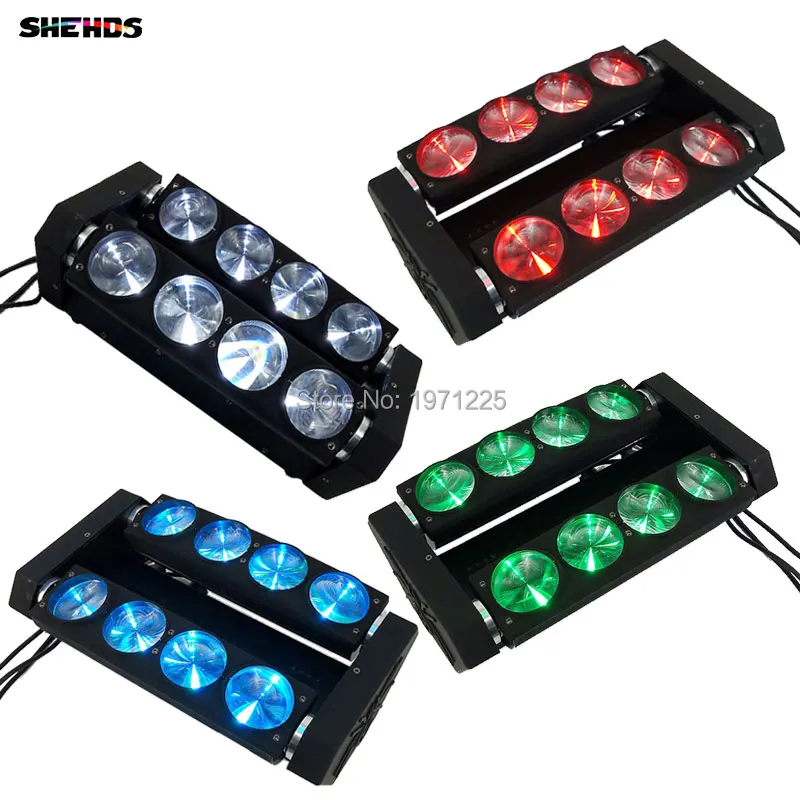 

4PCS/LOT High Power 8x10w Dj Led Spider White Led Spider Light RGBW Led Spider Moving Head Beam 100W Scanner Light