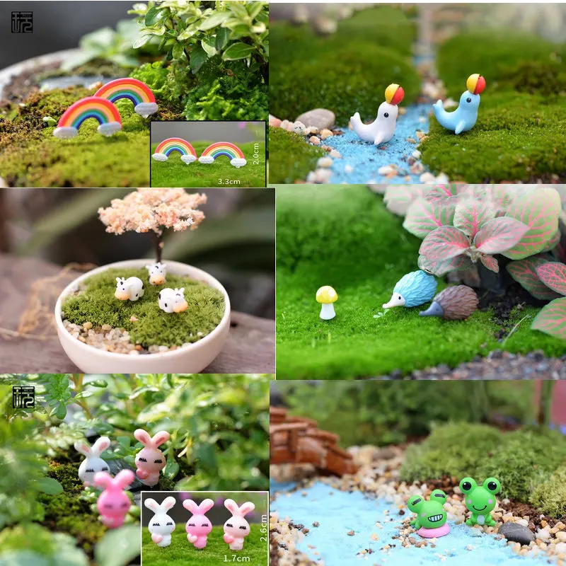 Micro Landscape Mini Animals House Miniature Fairy Garden Miniaturas Moss Diy Terrarium Accessories Figurines | Дом и сад