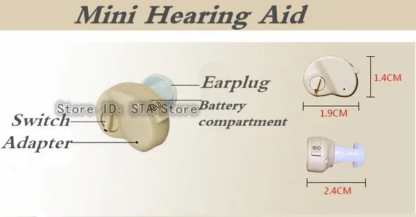 Мини в ухо Невидимый Лучший усилитель звука Регулируемые тона слуховые аппараты