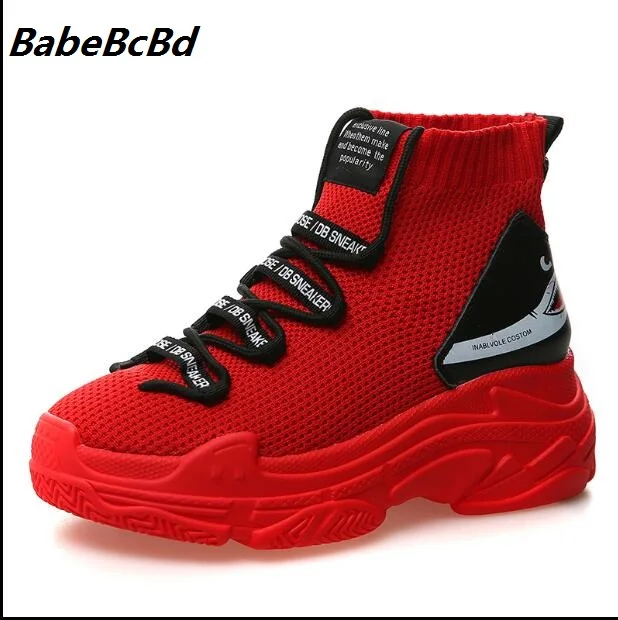 

BabeBcBd good Small white shoes spring 2018 new summer net red thick bottom leisure women's shoes raised red