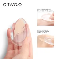 O. TWO. O 2 шт./партия, набор для макияжа, силиконовый слоеный прозрачный силиконовый порошок, спонж для макияжа, слоеный стиль, BB крем-основа