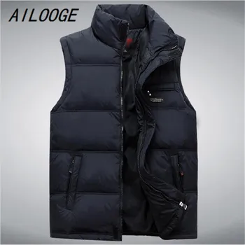 

AILOOGE Middle-aged Men's Fall And Winter Down Vest Male Middle-aged Father Loaded Thick Warm Waistcoat Vest Male Vest Big Yards