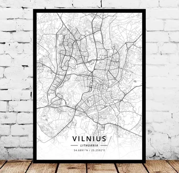 

Vilnius Lithuania Map Poster