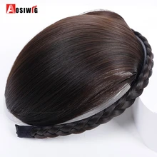 Тупые челки 8 цветов с плетеная резинка для волос синтетическая челка термостойкие челки наращивание волос для женщин AOSIWIG