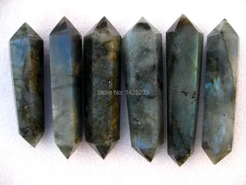 

6pcs natural labradorite quartz crystal point dt wand free-shipping(8-6)cm