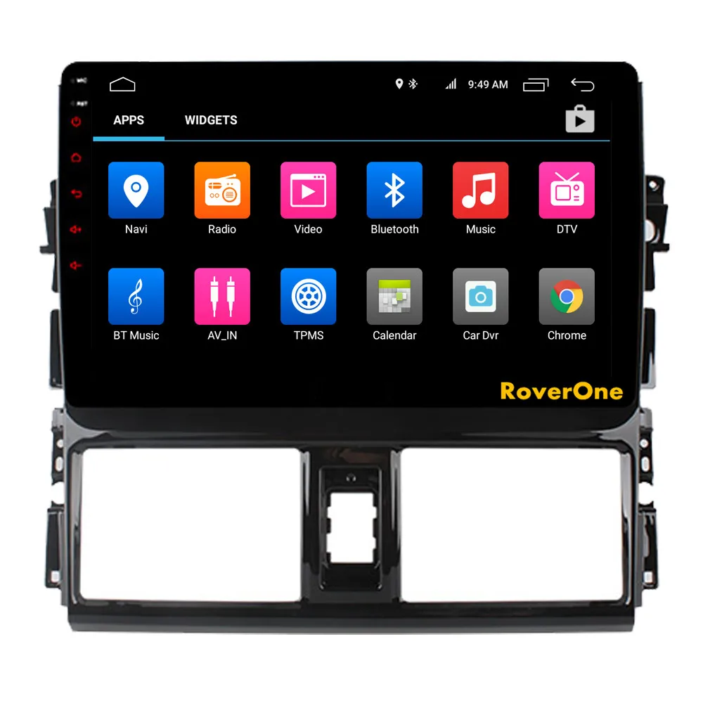 Discount RoverOne Android 9.0 Octa Core Car Radio GPS For Toyota Vios Yaris L 2013 - 2015 Touchscreen Multimedia Player Stereo Head Unit 7
