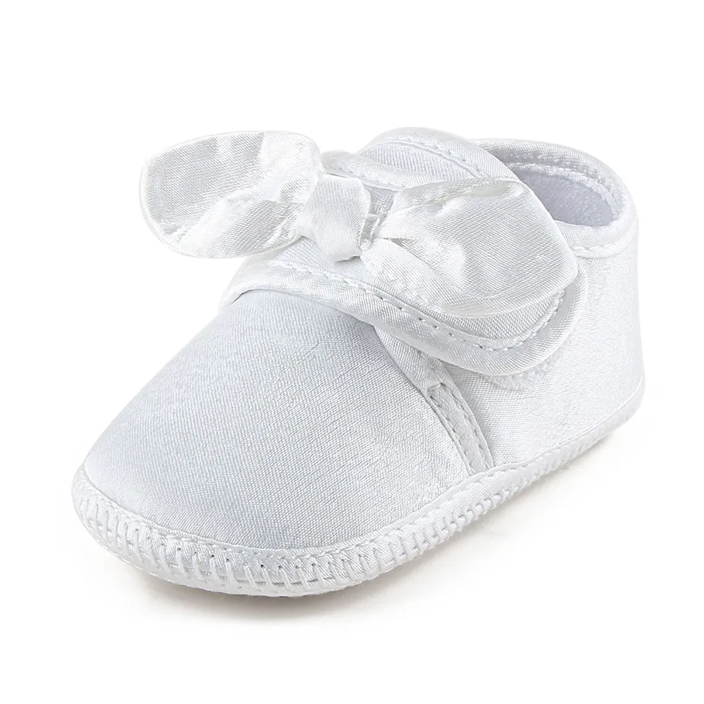 Детская обувь с мягкой подошвой; обувь для крещения и крещения; обувь с белым цветком; нескользящая обувь для новорожденных; Первые ходунки