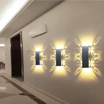 

2W 6W Led Wall Lamp Sconce lights Double batteryfly Aluminum fixture Up and down modern AC85-265V for home hotel KTV Bar