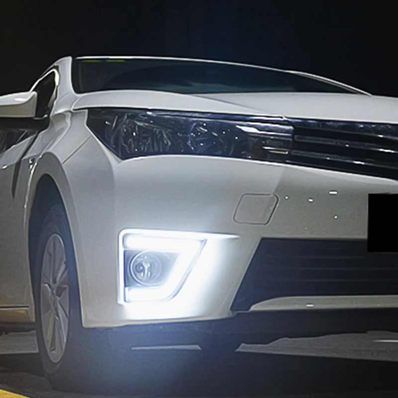 1 пара DRL для Toyota Corolla 2014 2015 2016 переход автомобильные светодио дный Габаритные огни