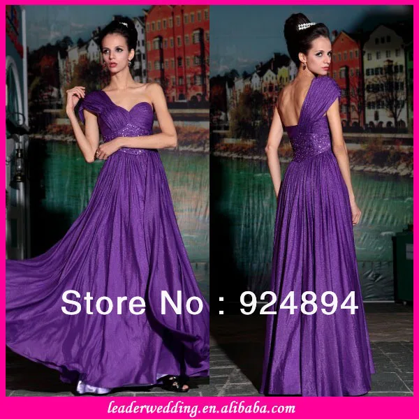 Royal Purple A Line One Shoulder Evening Dress | Свадьбы и торжества